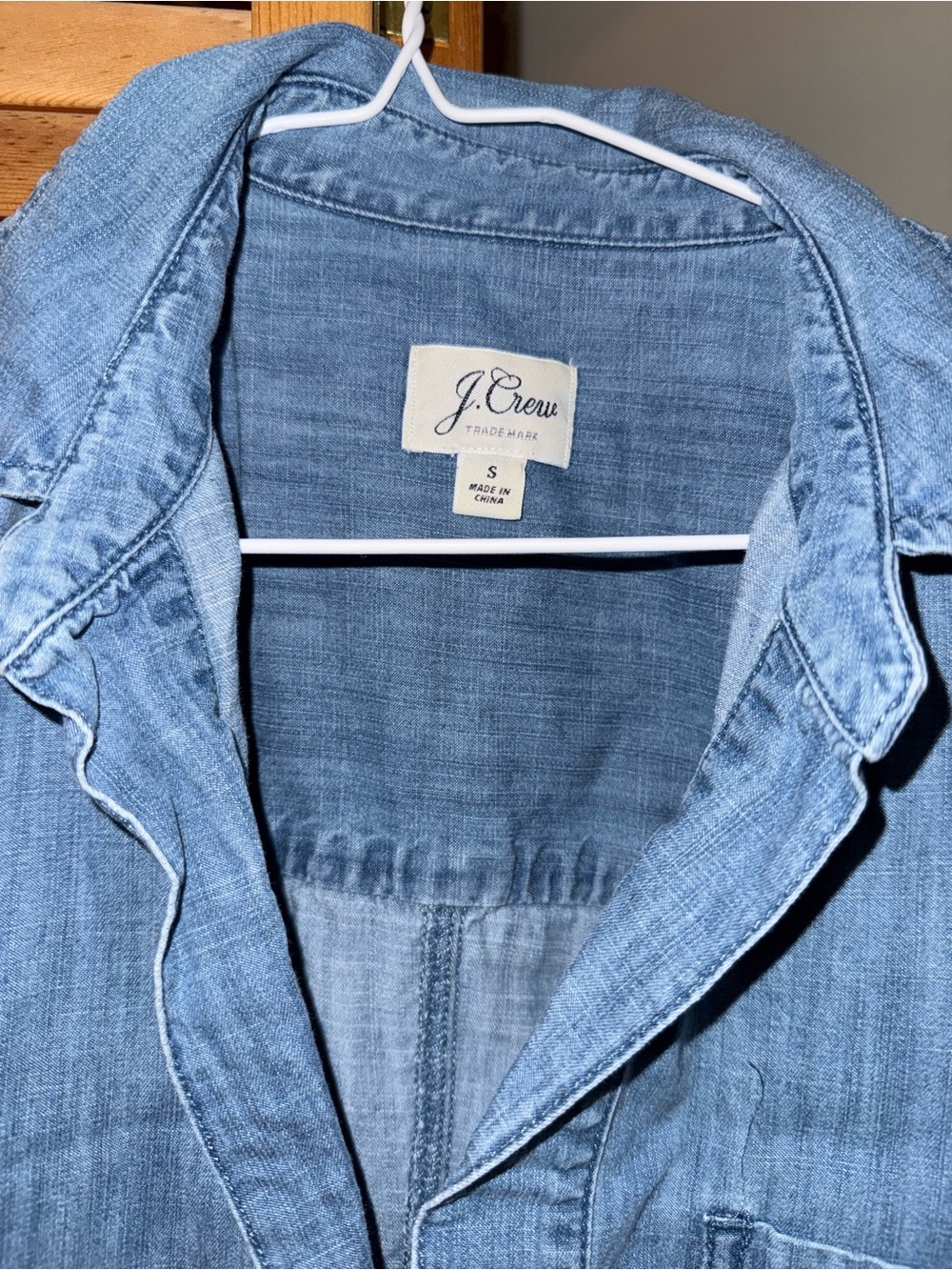 J. Crew Light Blue Chambray Button-Up Dress